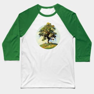 Old Oak On Hilltop Painting | Tree Baseball T-Shirt